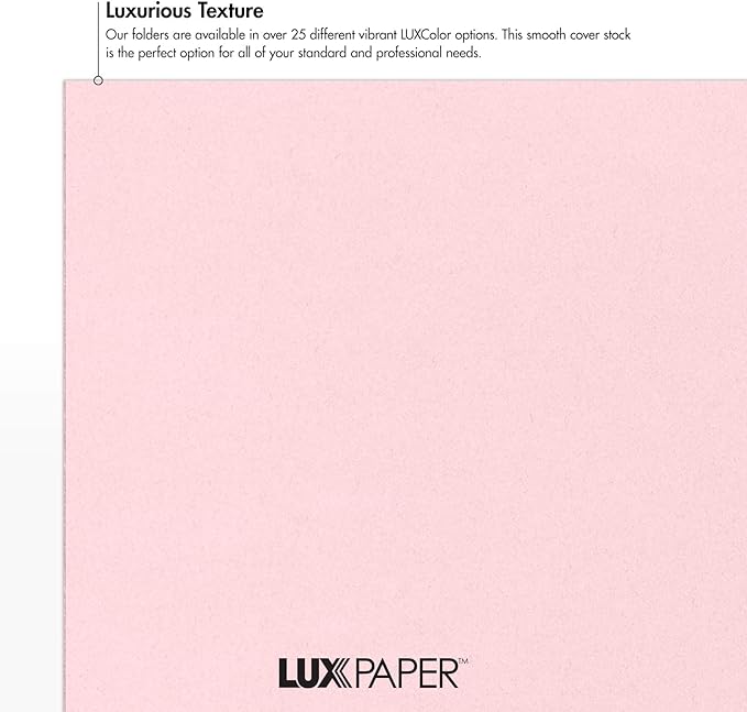 LUXPaper 9" x 12" Presentation Folders | Two Pocket | Candy Pink | 100lb. Cover - Image 5
