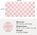 Ohocut Checkered Desk Mat, Large Cute Aesthetic Retro PU Leather Computer - Image 7