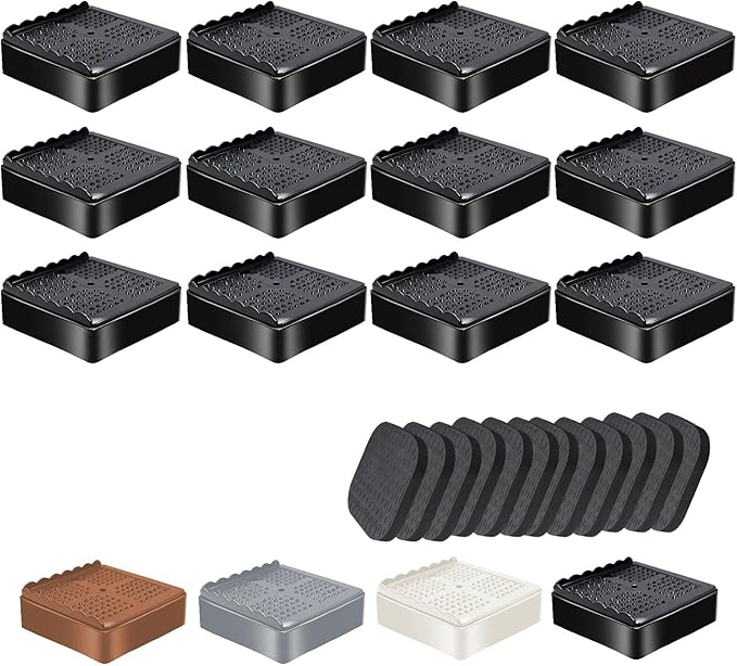 shouwuhho Furniture Risers, 12 Pack Bed Risers by EnjoyLifeEnjoyHappiness
