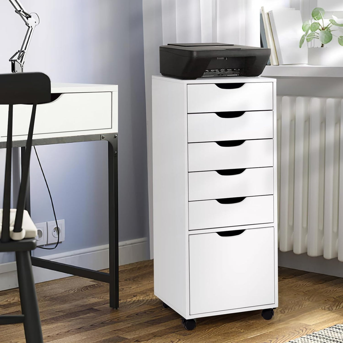 TUSY Mobile File Cabinet, 5-Drawer Storage Cabinet, Vertical Rolling Storage ...