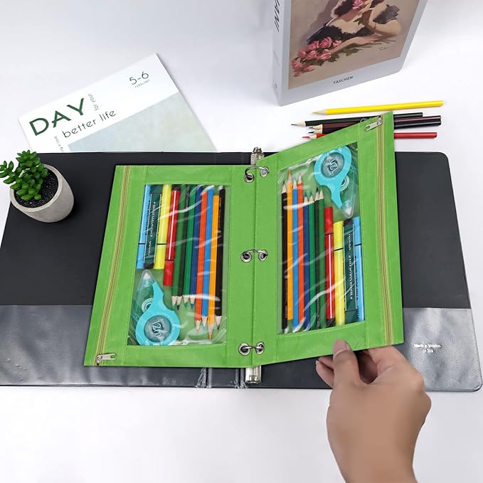YoeeJob Pencil Pouch for 3 Ring Binder, Zipper Pencil Pouches Bulk, Pencil Case - Image 5