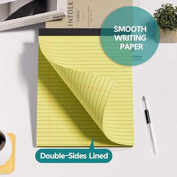 MSKKSM Legal Pads 8.5 x 11, 6 Pack Yellow Note Pads 8.5 x 11 Writing Pads - Image 6