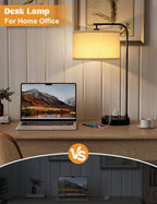 20.7" tall table lamp with usb & outlet, side view