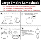 GO&SO Set of 2 Black Lamp Shade Fabric Large Lampshades, Barrel Lamp Shades 6.5 - Image 7