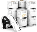 (12 Rolls + 1 Frame,30.48m Per Roll 3-Proof) Labelebal Dk 2-3/7" x 100' Direct Thermal Continuous Length Labels Replacement for DK-2205 Shipping Mailing Postage Compatible for Brother QL Printer
