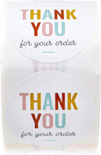 Thank You for Your Order Stickers / 500 Business Appreciation Labels / 1.5" Multi-Color Small Business Thanks Stickers/Made in The USA