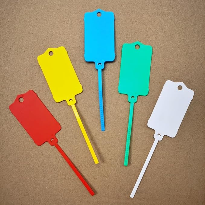 100pcs Reusable Blank Plastic Tags Ties Key Tags 1.45"*2.48" Serrated Tension - Image 6