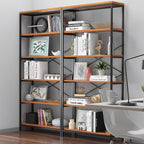 Himimi 6-Tier Bookshelf Set of 2, Tall Bookcase Industrial Wood Storage Rack by Himimi
