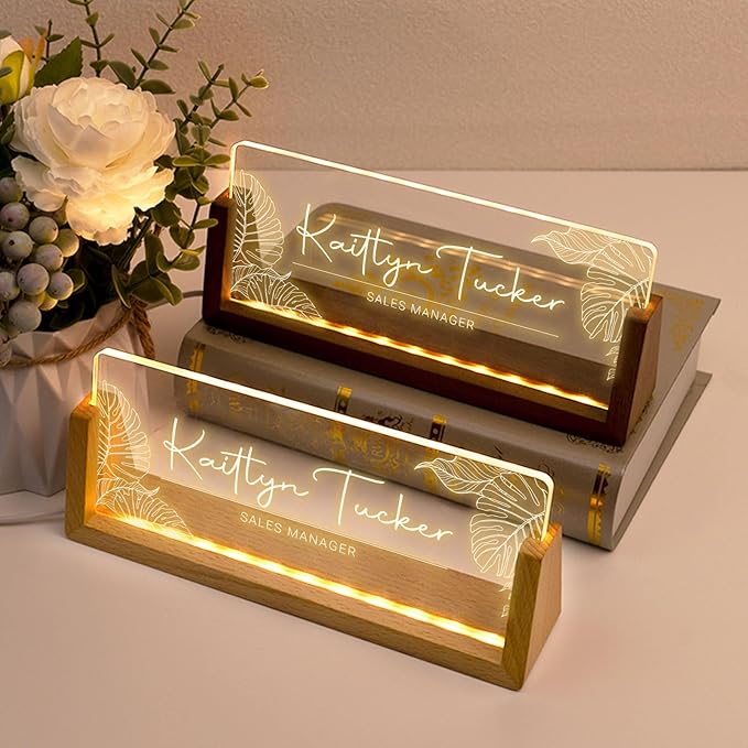 Desk Name Plate Personalized, Custom Office Light Up Name Plate - Image 2
