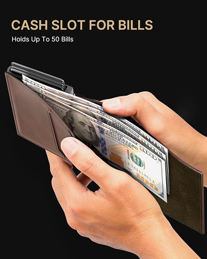 typecase Mens Wallet Card Holder: Pop Up Aluminum Case, Carbon Fiber Leather - Image 4