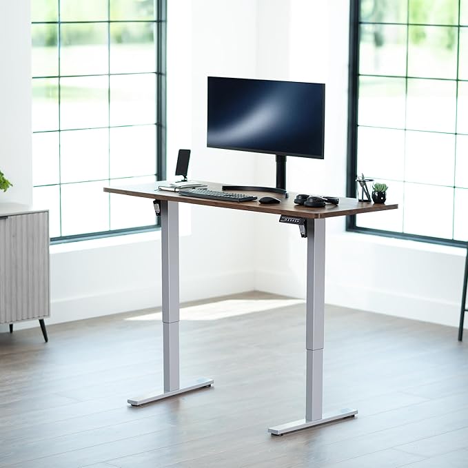 VIVO Electric 60 x 24 in Rustic Standing Desk, Memory Height Adjustment - Image 2
