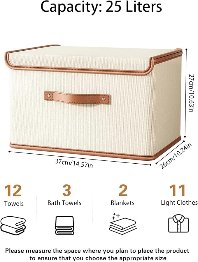 Tuza 4 Pack Storage Bins with Lids, Collapsible Closet Organizer Container - Image 2