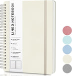 ABERLLS Beige Lined Spiral Journal Notebook by ABERLLS