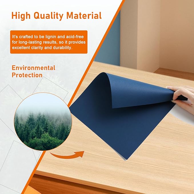 Guakicae 32 Sheets Navy Blue Cardstock 8.5 x 11 Craft Paper, 80lb Heavyweight - Image 5