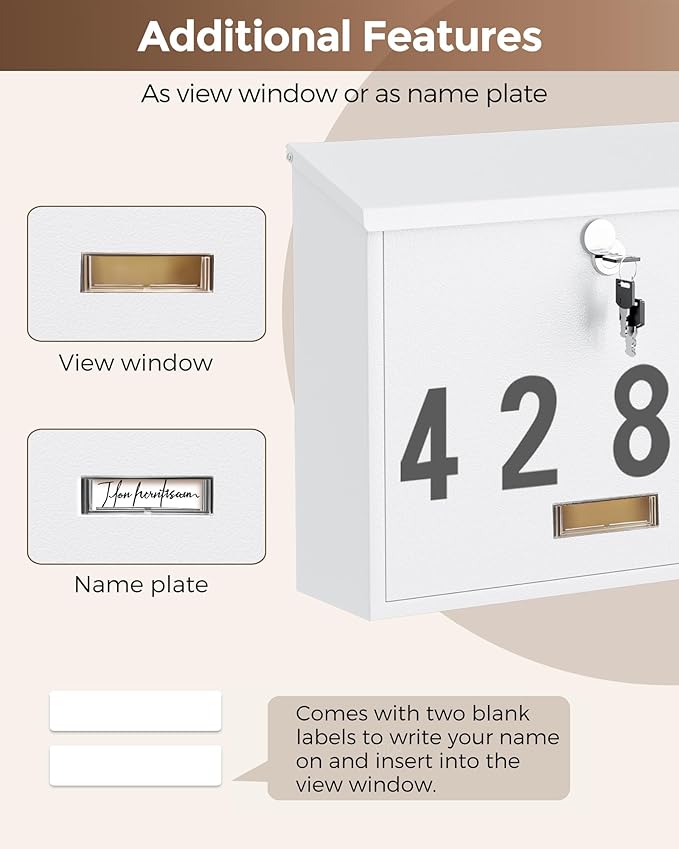 LAND·VOI Locking Wall-Mount Mailbox - Image 8