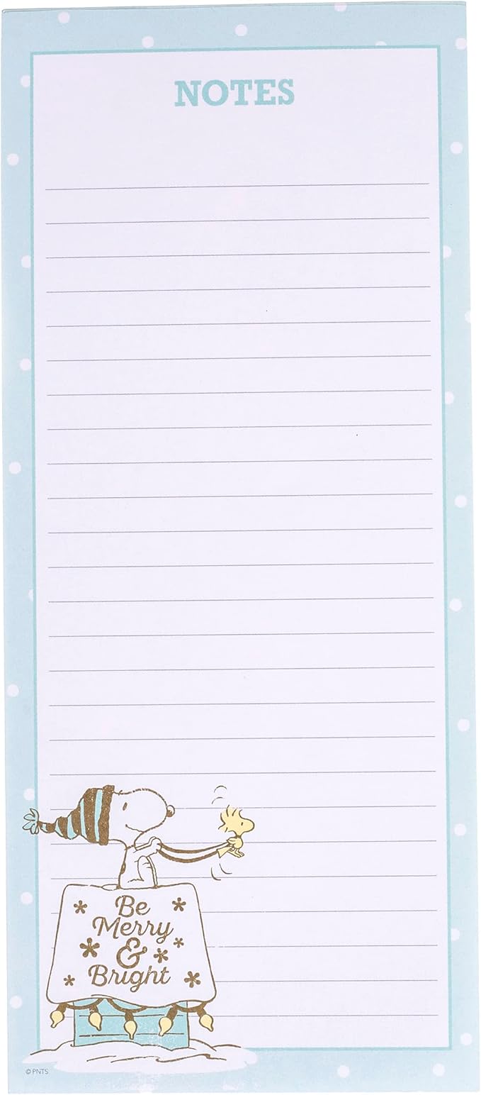 Graphique Merry Snoopy Holiday Magnetic Notepad | 100 Tear-Away Sheets | Grocery by GraphiquedeFrance