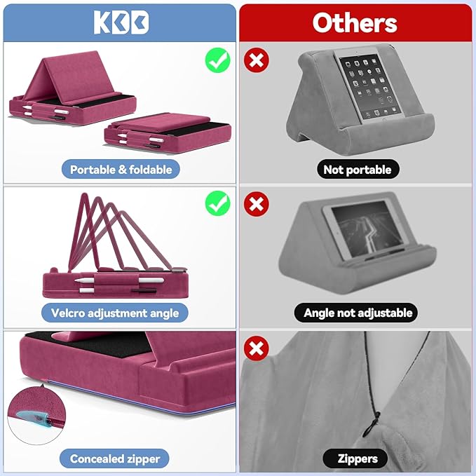KDD Tablet Pillow Stand, Bed and Desk, Foldable Soft Pad Dock - Image 5