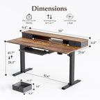 Klicelor 55 Inch Electric Standing Desk - Image 3