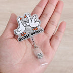 Goose Bumps Funny Nurse Badge Reel, Retractable ID Card Badge Holder, Name Tag - Image 2