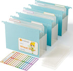 Extra Capacity Hanging File Folders, 4.72" Reinforced Wheat Straw Expanding by EcoStash