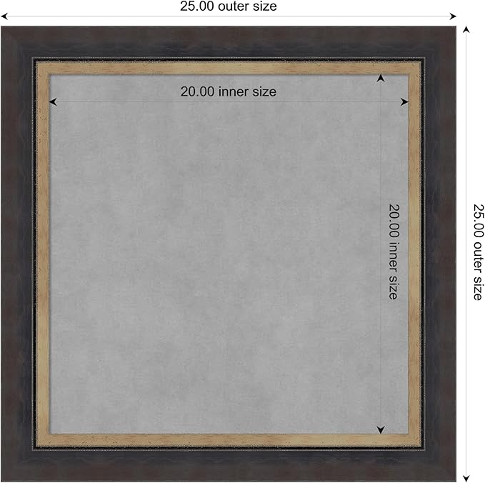 Amanti Art Black Framed Magnetic Board 25x25 Medium Vision Board - Image 3