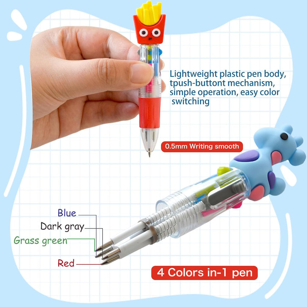 TOEMUR 100 PCS Multicolor Pen Set – 50 Cute Pens Bulk with 50 Pen Bags, Fun Pens for Party Favors, Christmas, Birthday, Kawaii Stationery for Student Prizes, Gifts Bulk for Friends