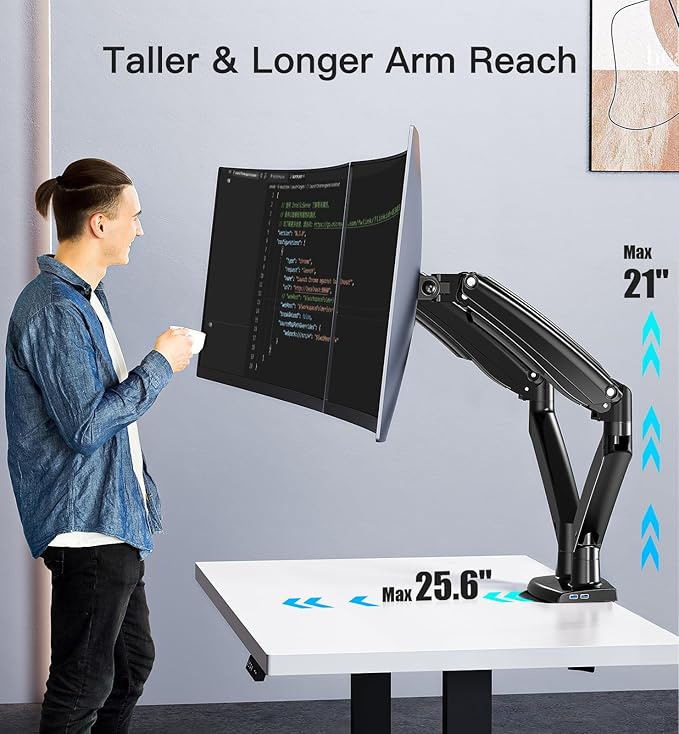 HUANUO 13 to 40 Inch Dual Monitor Arm - Image 5