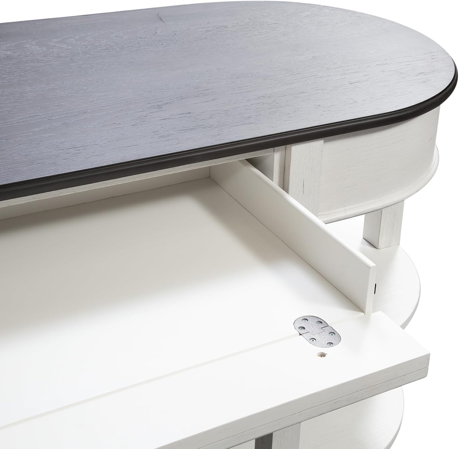 Liberty Furniture Allyson Park Opt L Shaped Desk Set with Locking File Drawer Cottage Home Office Storage - Wirebrushed White, Charcoal Tops Oak Wood