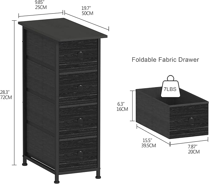 GiftGo Narrow Dresser Vertical Slim Dresser Chest of Drawers Skinny Storage - Image 2