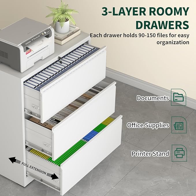 3 Drawer Lateral File Cabinet - Image 5