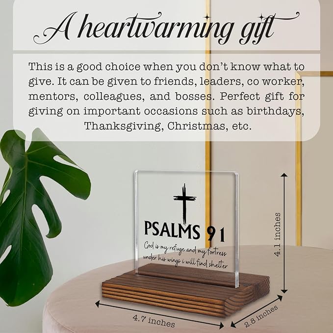 Psalm 91 Desk Sign, Christian Bible Verse Decor - Image 4
