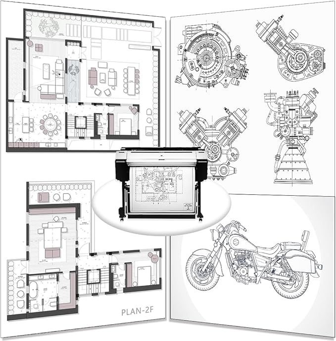 Plotter Paper 24" x 150', Engineering Drawings, Custom-Sized Prints (4 Rolls） - Image 6