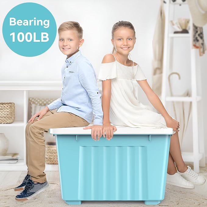 Nazhura 72 Quart Plastic Storage Bin, Stackable and Nestable Storage Boxes - Image 8