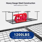 fleximounts 4x8 overhead garage ceiling storage rack, 2 showing dimensions