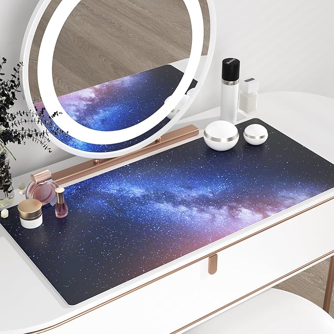 QIYI Large Desk Pad, Milky Way Mouse Pad Desktop Decor, Waterproof PU Leather - Image 6
