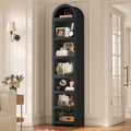 UPOSOJA 76" Tall Narrow Arched Bookcase, 7-Teir Mid-Century Modern Bookshelf