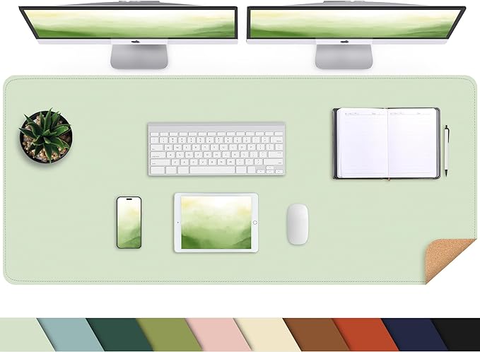 Leather Desk pad Protector, 47in*23in Large Desk mat by AFIING