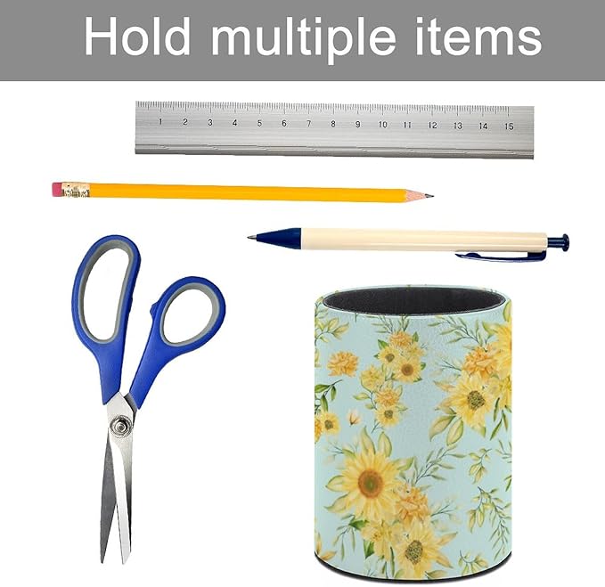 DIYYAO Personalize Sunflower Pattern Circular Pen Holder - Image 5
