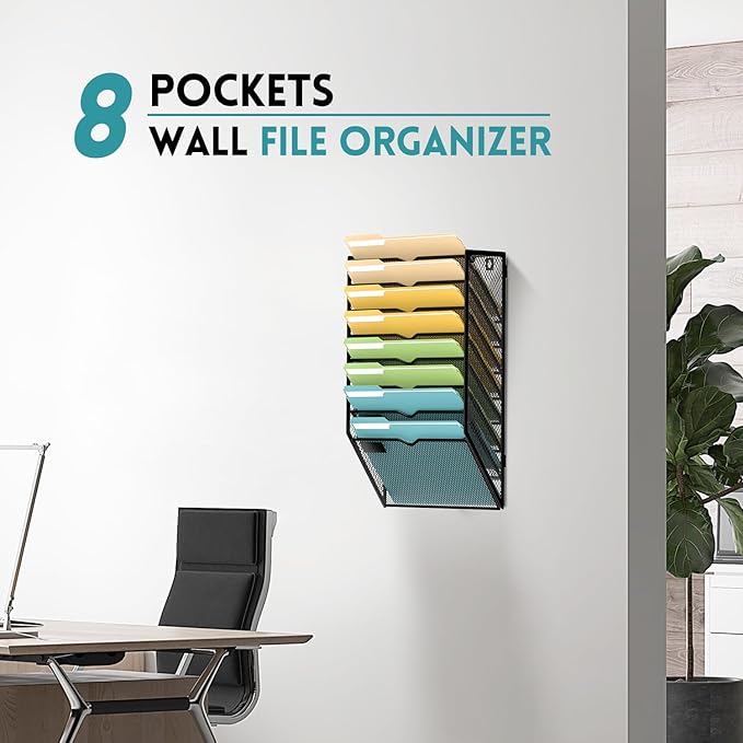SUPEASY Wall File Organizer Mesh Office Mail Holder, Hanging Wall Organizer - Image 7