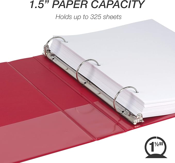 Samsill Durable 1.5 Inch Binder, Made in the USA, Round Ring Customizable Clear - Image 3