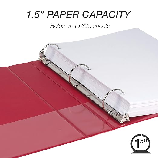 Samsill 1.5 Inch 3 Ring Binders, Made in USA, Economy Round Ring, 325 Sheet - Image 3