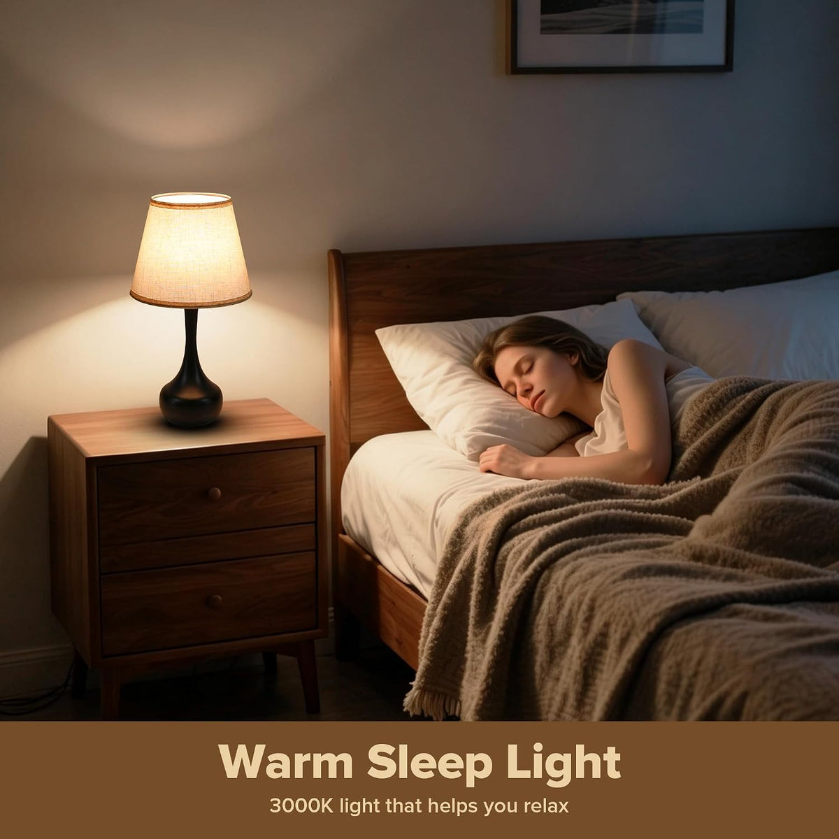 18" Bedside Lamps for Nightstand, 0-100% Dimmable Table Lamps