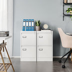 MIIIKO White 2 Drawer File Cabinet, Vertical Filing Cabinet - Image 6
