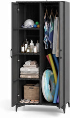 giantex 62” tall outdoor wicker storage cabinet with, main product view