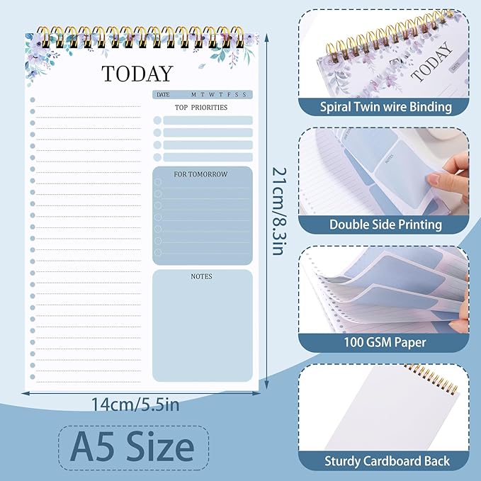 Thboxes 2 Packs To Do List Notepad, Totally 208 Pages To Do List Notebook A5 - Image 2