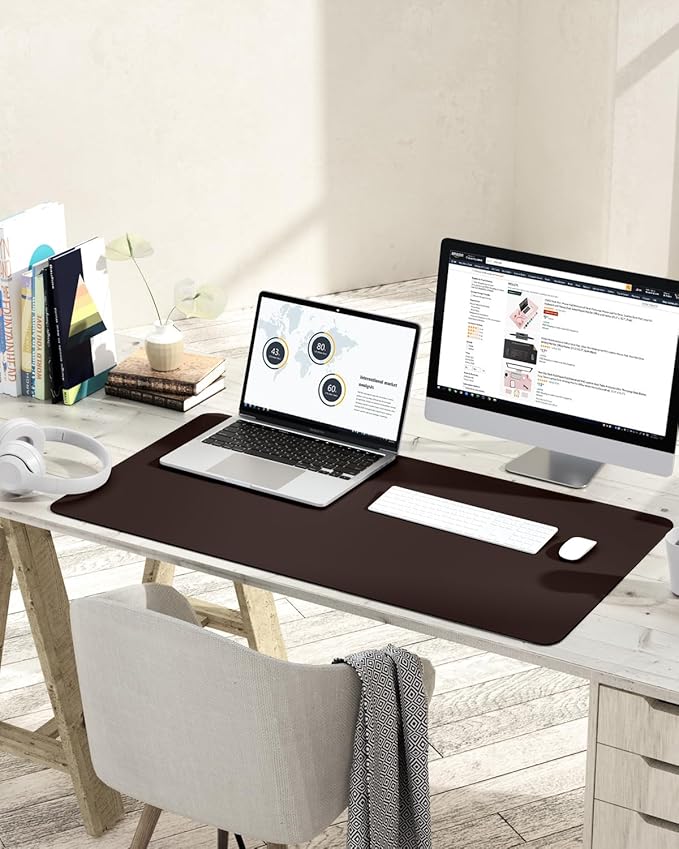 YSAGi Non-Slip Leather Desk Pad L Size, Waterproof Laptop Computer Desk - Image 2