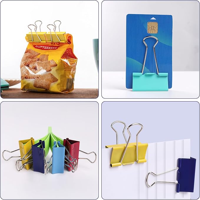 Ufmarine Large Binder Clips 1.6 Inch, Colored Big Paper Clips - Image 6