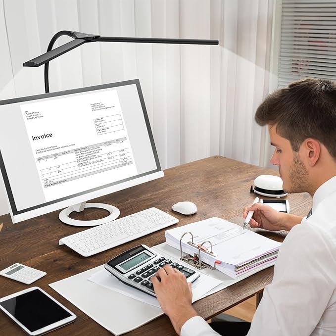 Hensam Desk Lamp for Home Office, Double Head Desk Light - Image 8