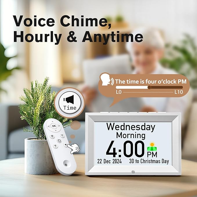 GOLOZA 7'' Digital Dementia Clock, Talking Clock - Image 2