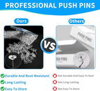 150 PCS Clear Push Pins Tacks Count in Reusable Box - Image 4